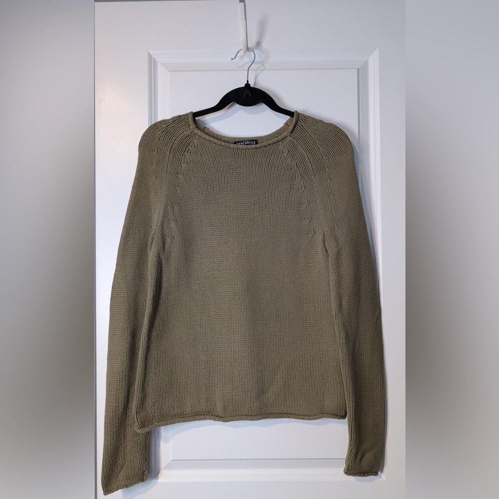 J. Crew Mercantile 100% Cotton Rollneck Sweater Olive Green Size XS